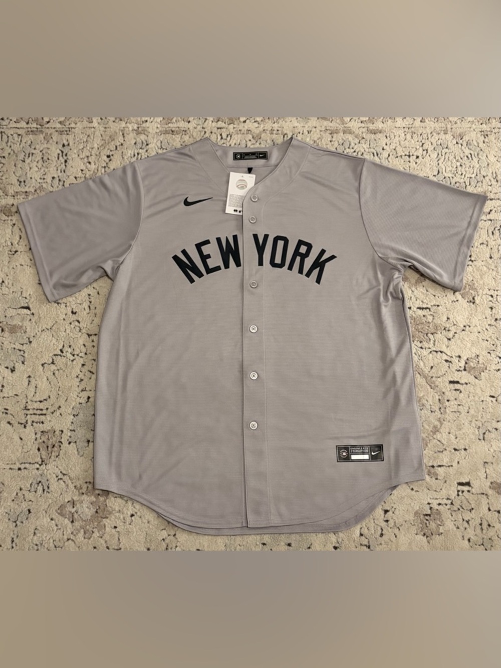 Nike Authentic New York Yankees MLB Baseball Gray Jersey Men’s Sz: XL